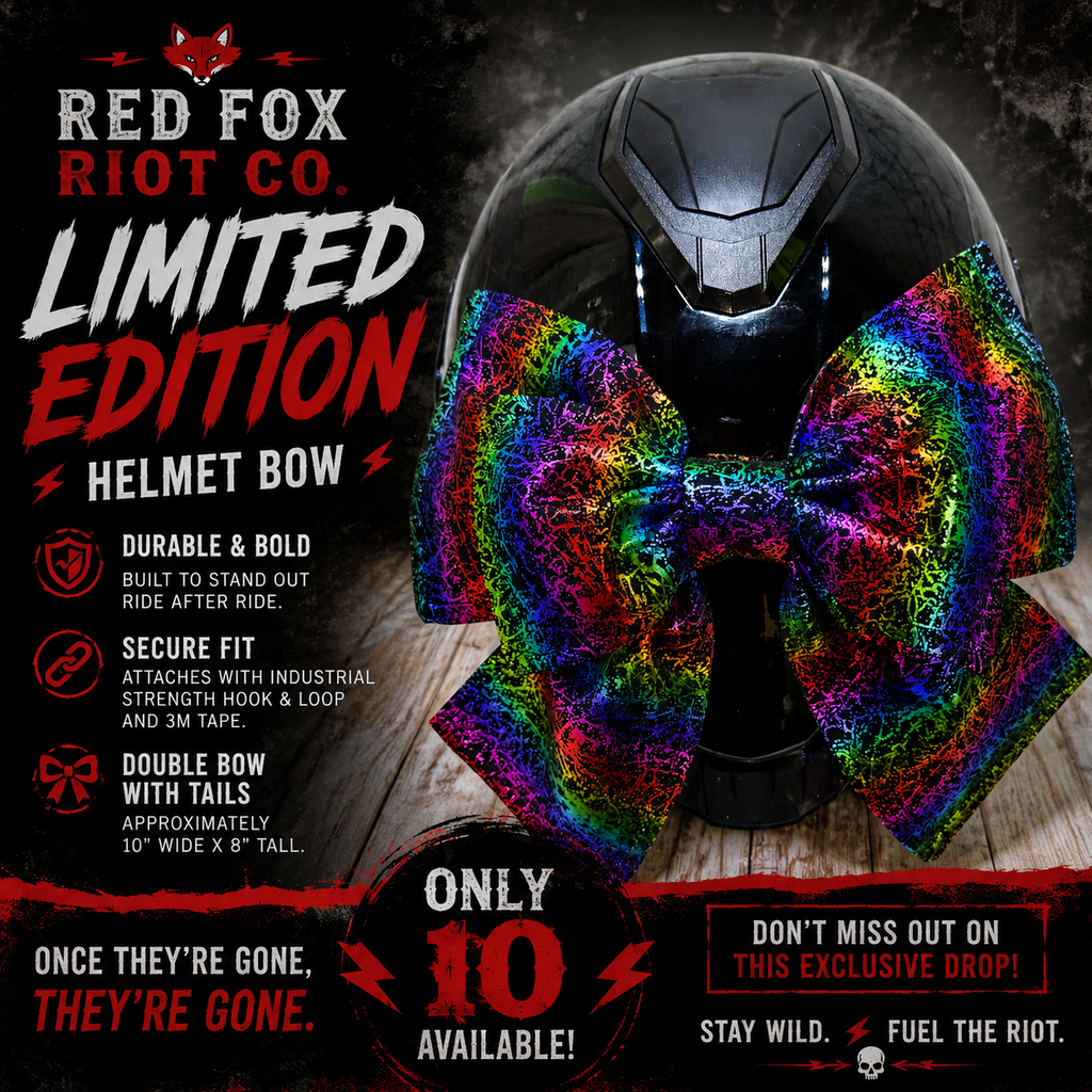 Spatter Rainbow Helmet Bow